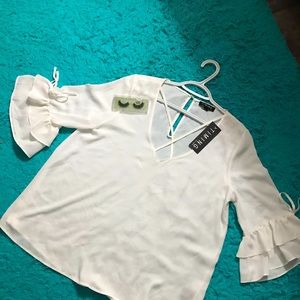 White blouse with eyelashes bundle :)